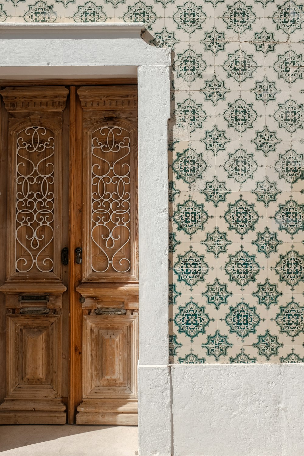 closed brown wooden door