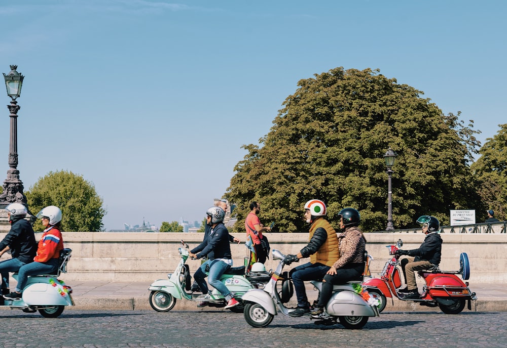 white and black motor scooter