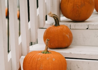 pumpkins on the stairs