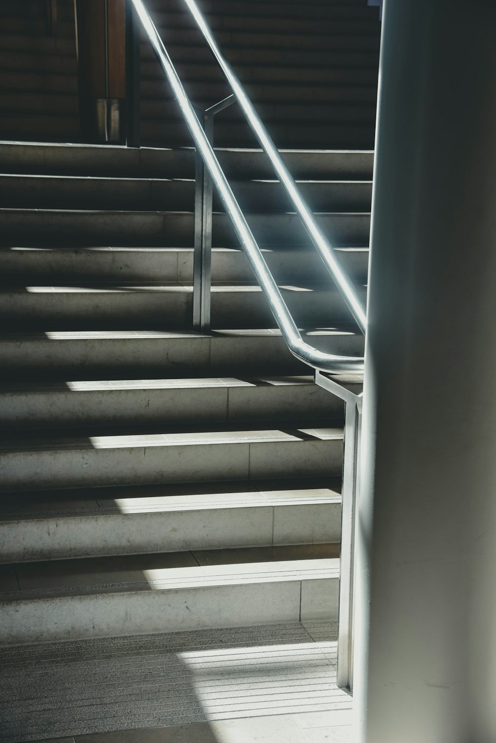 gray concrete stairs