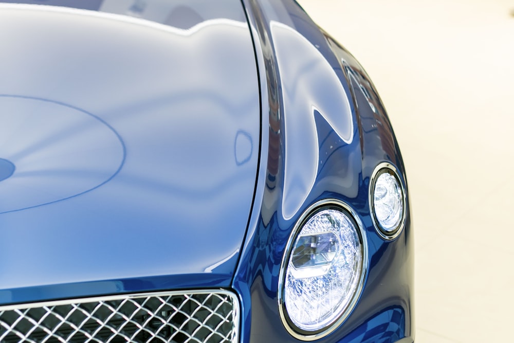 blue vehicle headlight