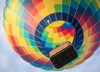 brown and multicolored hot air balloon