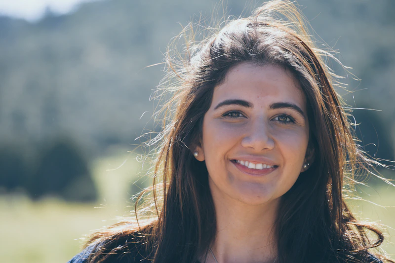 Smiling woman in daylight