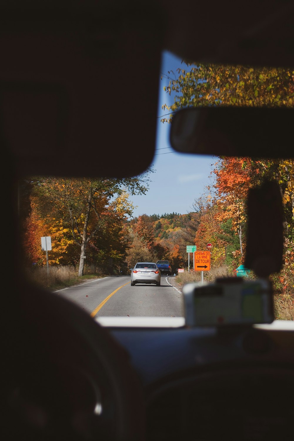 black car rear view mirror