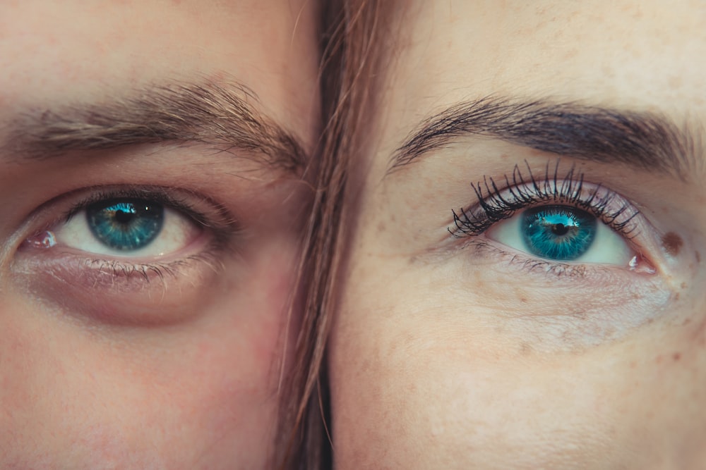 photo of two women with blue eye