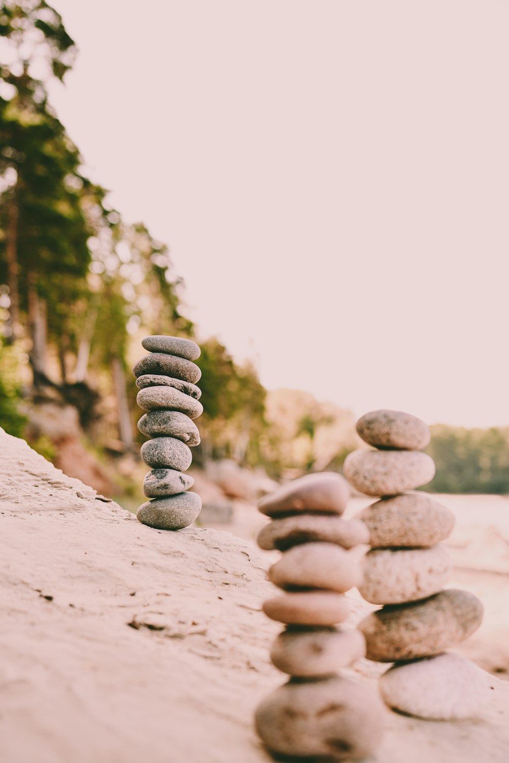 gray stones on focus photography