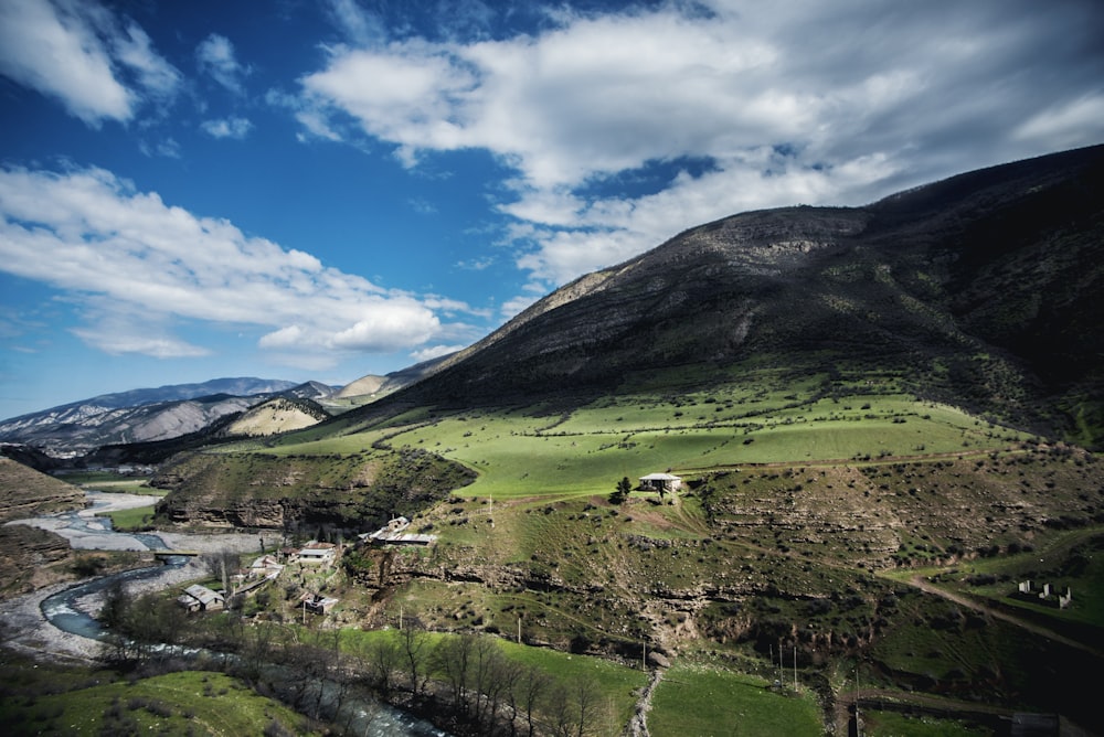 aerial photography of green grass field