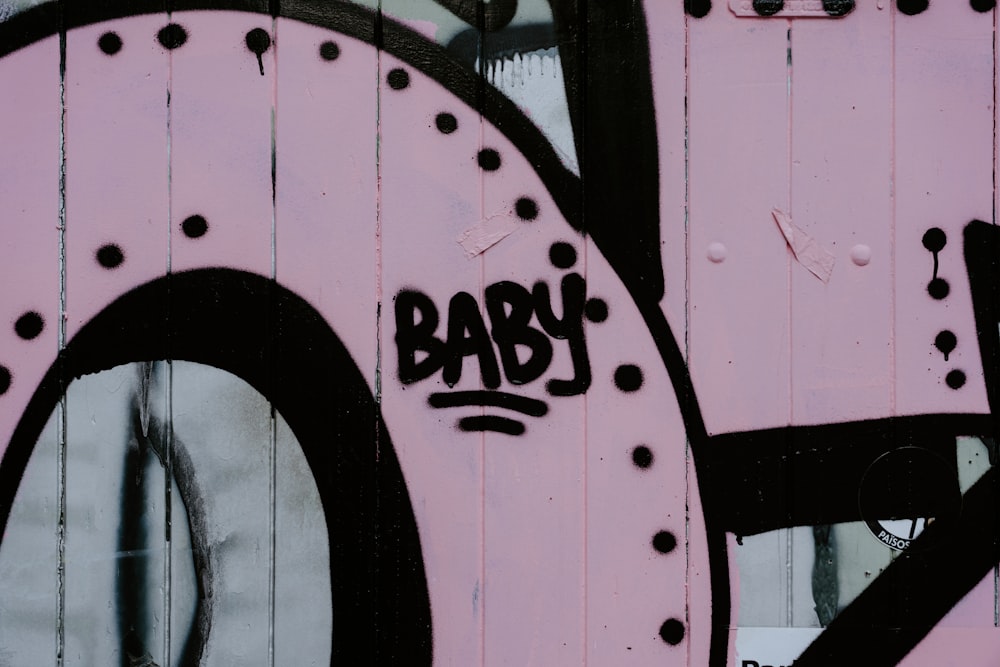 black and pink baby graffiti