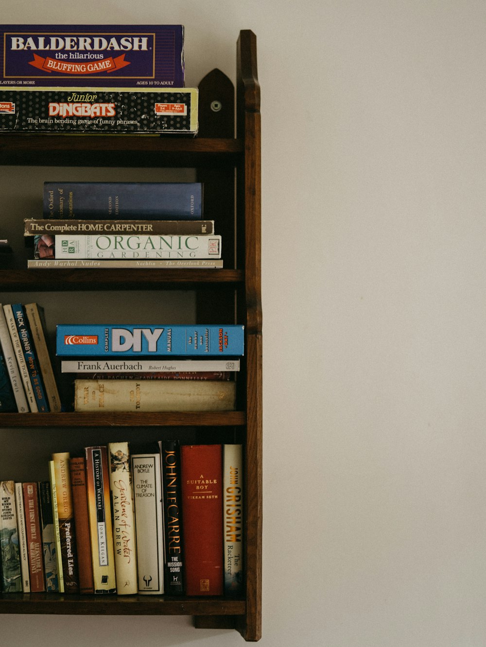 brown wooden 4-layer shelf