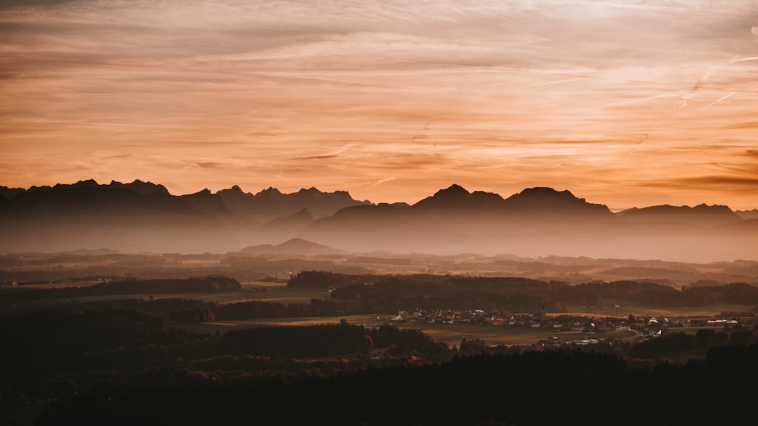 silhouette of mountain during golden hour