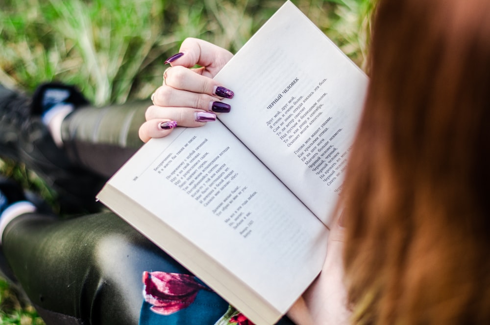 person reading book