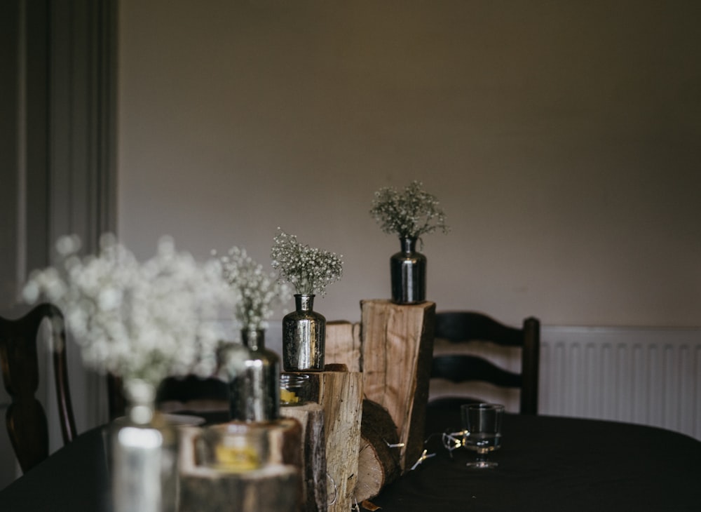 black wooden chair under table