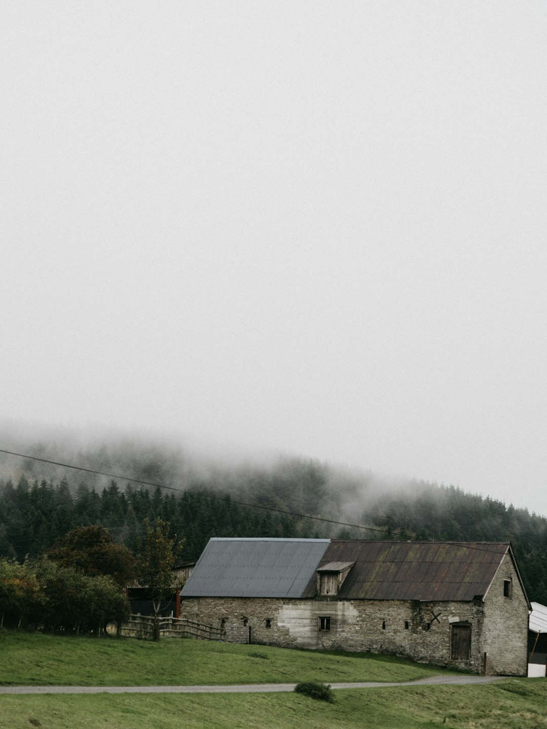 grey and white barn