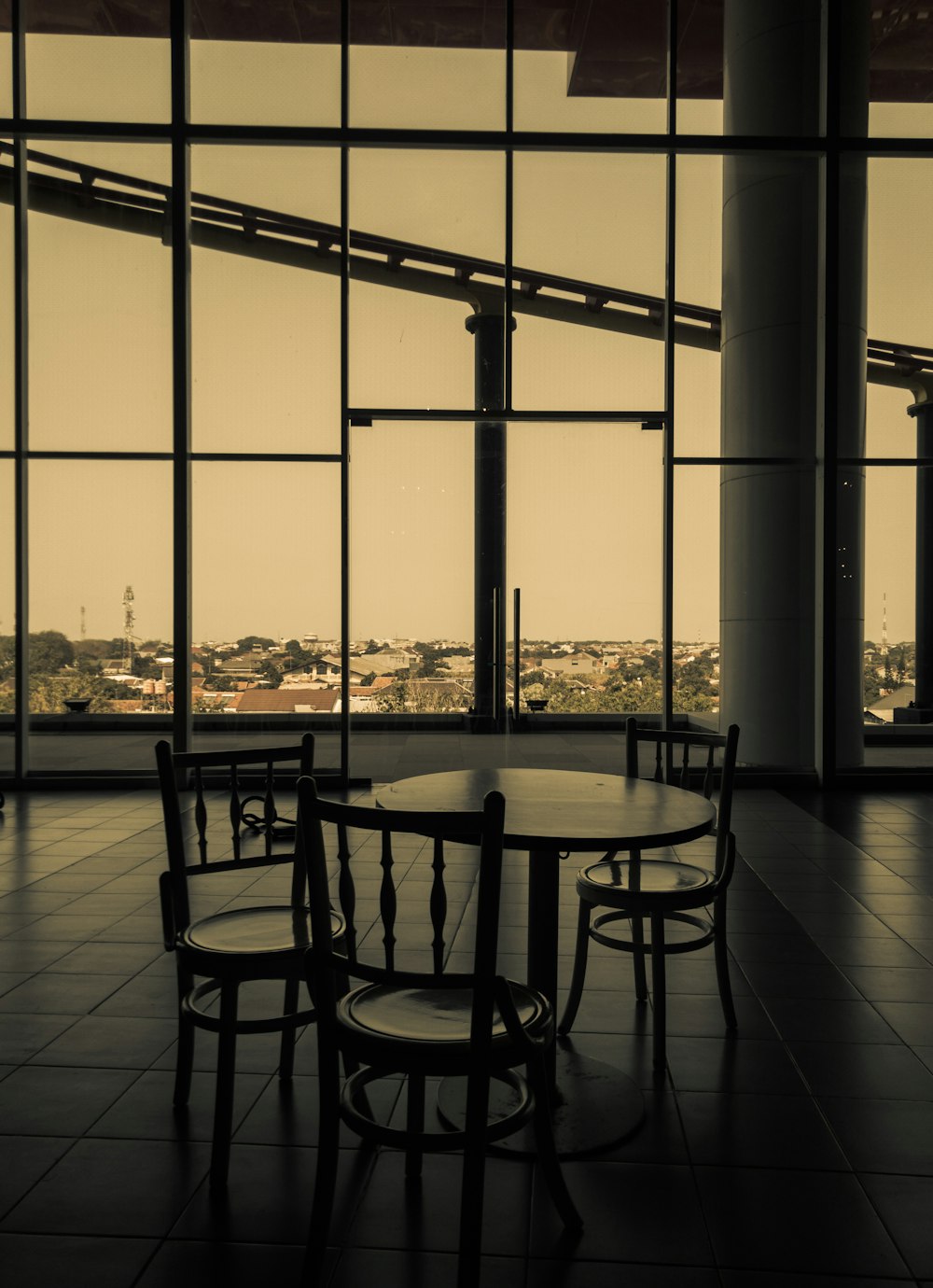 round black metal table and chairs set