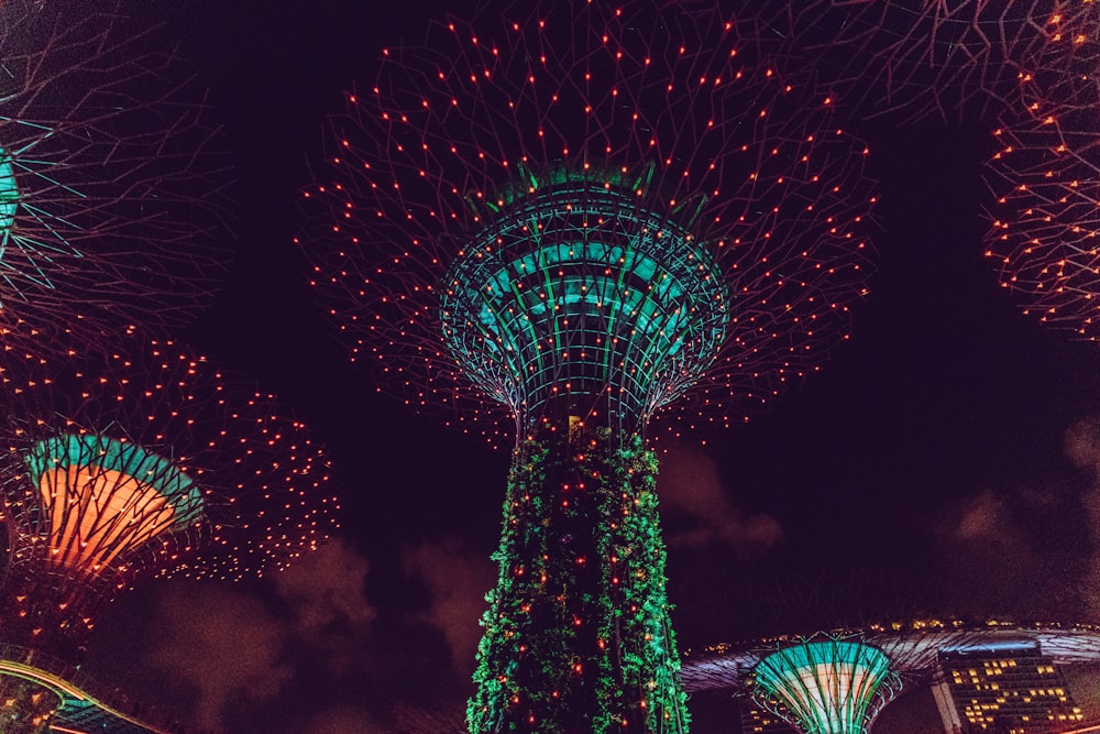 Garden by the Bays in Singapore during night time
