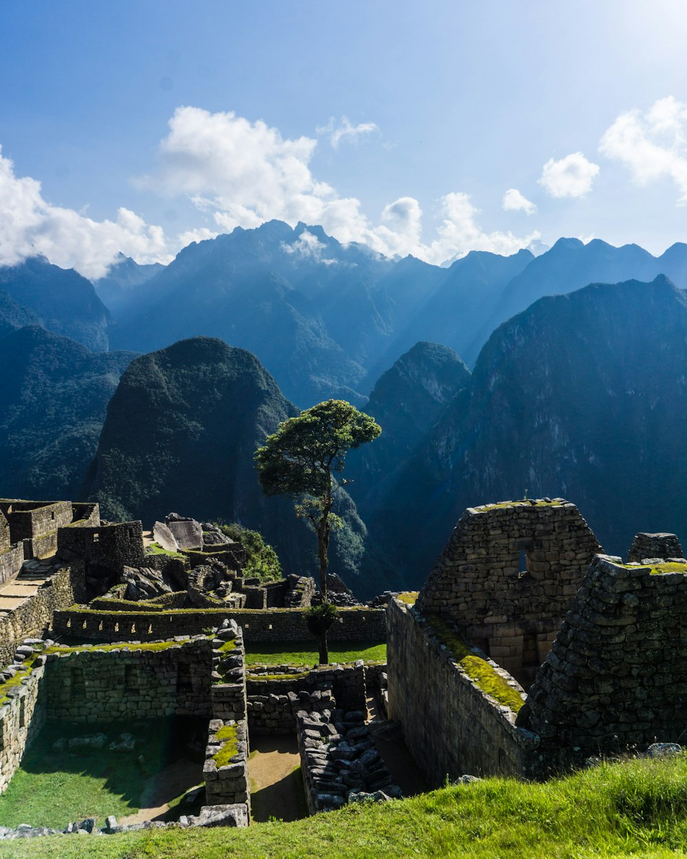 gray concrete ruins on mountain