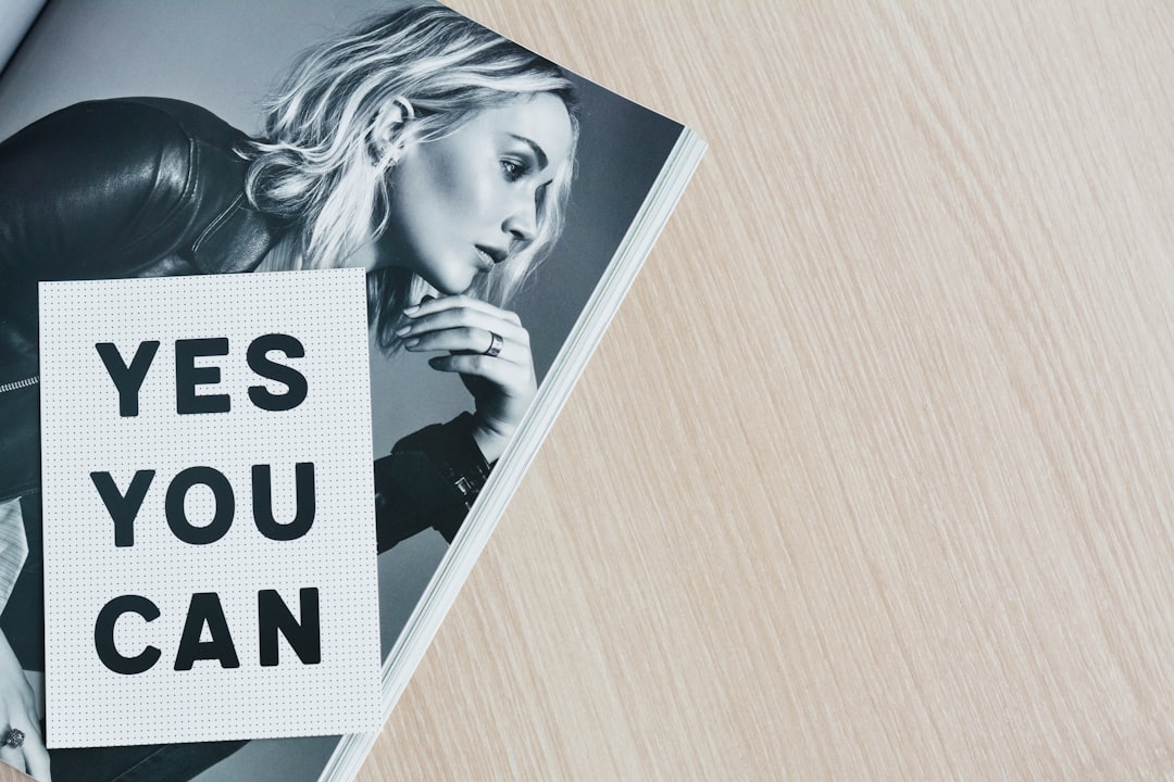 Yes You Can magazine, Motivational quote and Jennifer Lawrence in a magazine spread.