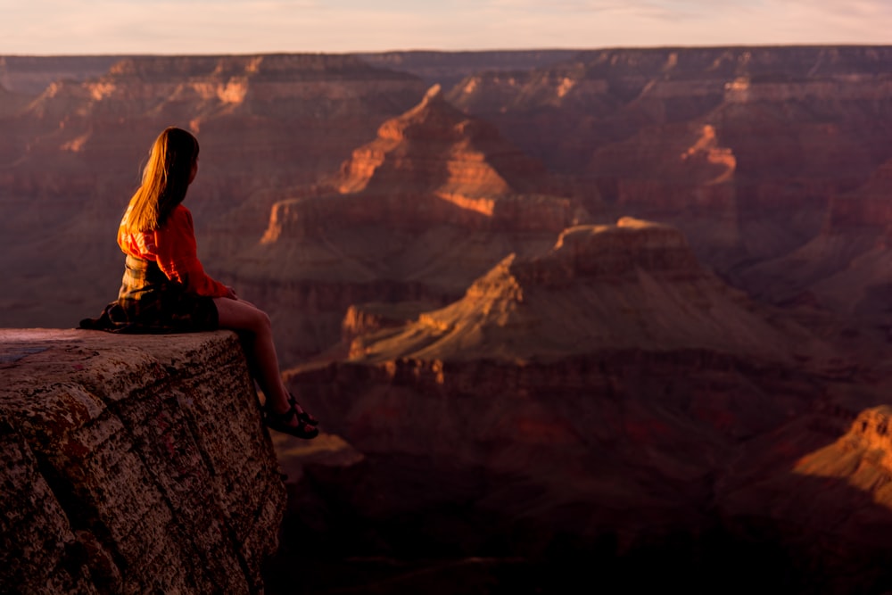 woman on rock edge