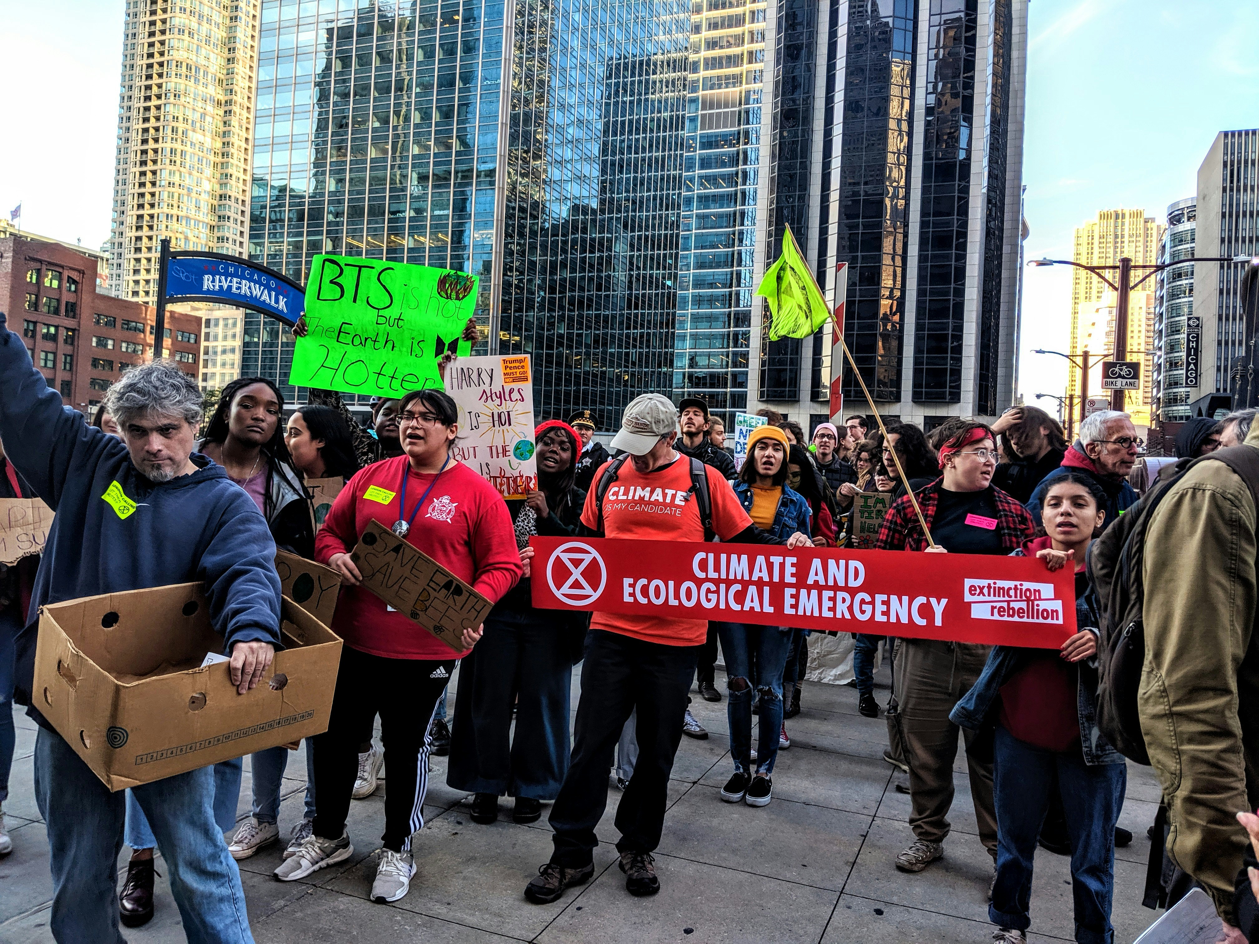 people protesting for climate and ecological emergency