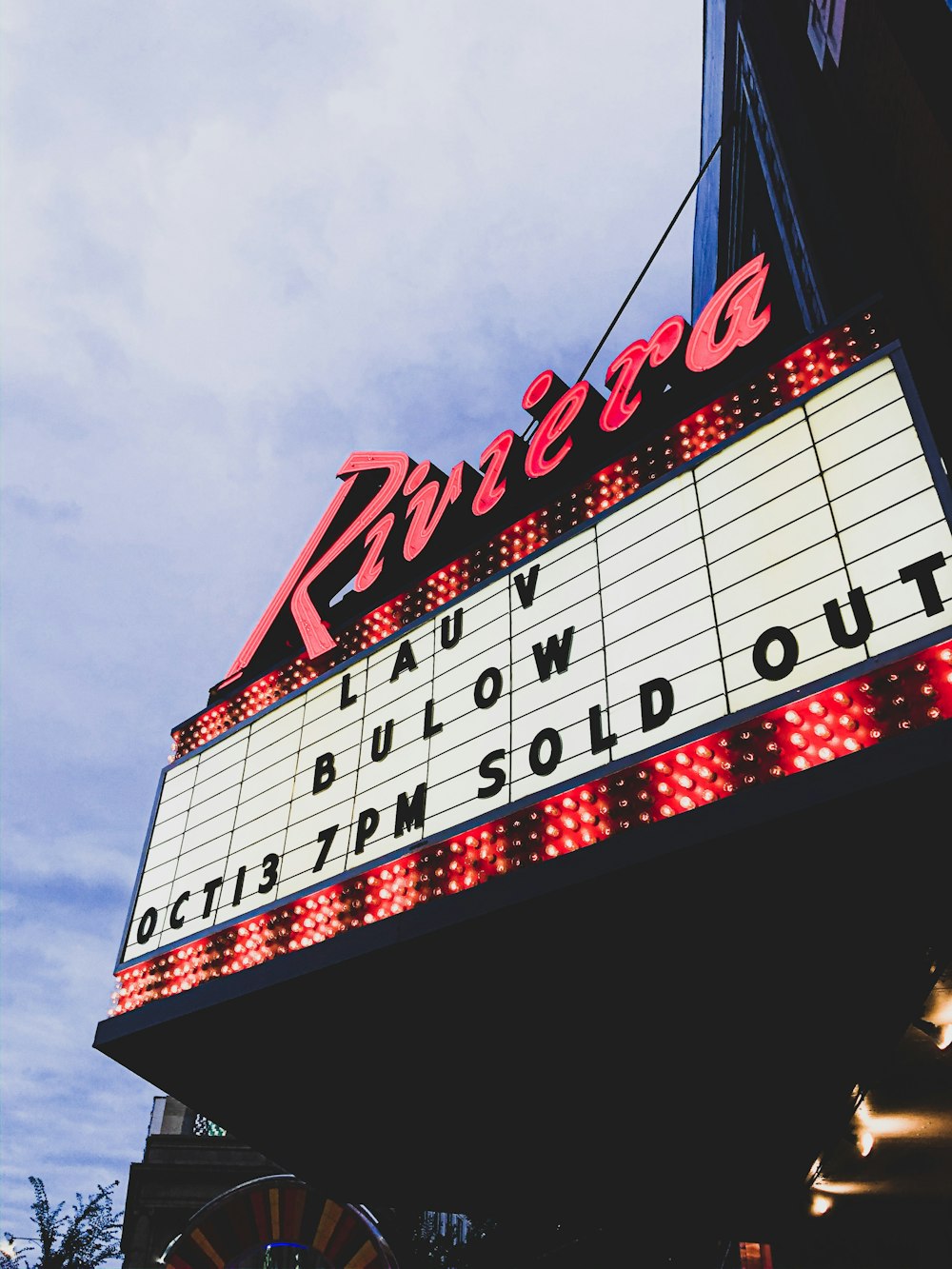 Riviera Lauv Bulow Oct 13 7pm sold out signage