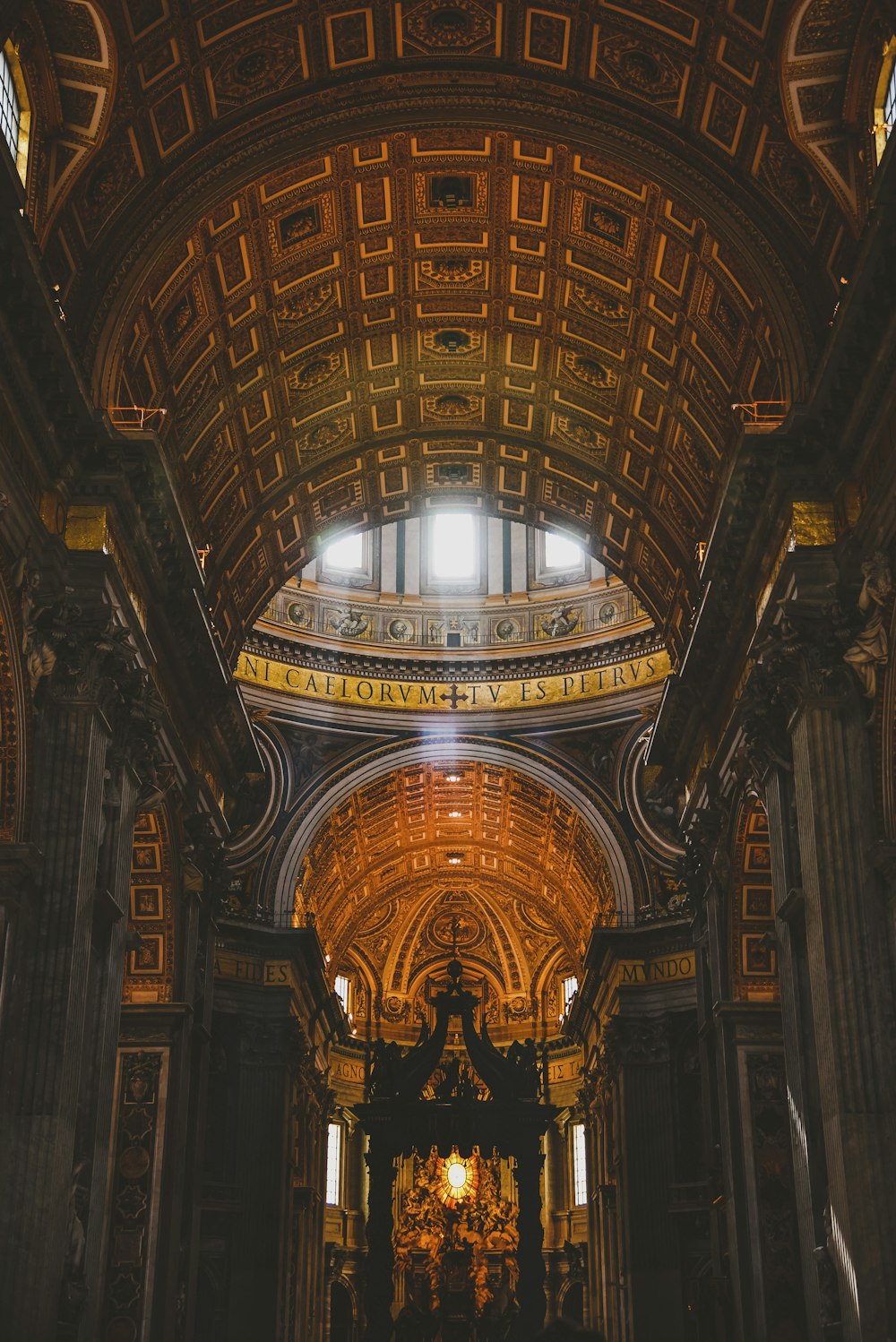 inside cathedral view during night time