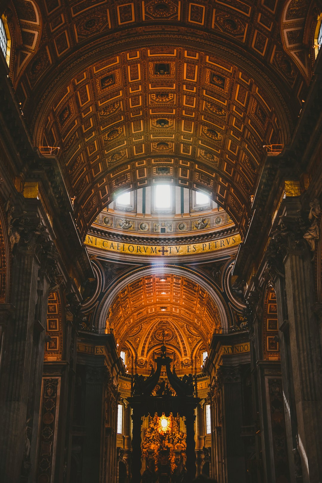 inside cathedral view during night time