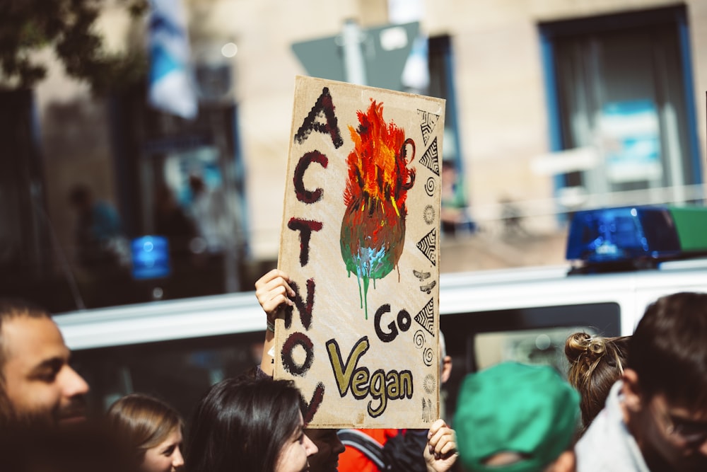 person holding banner