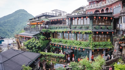 blue and orange building