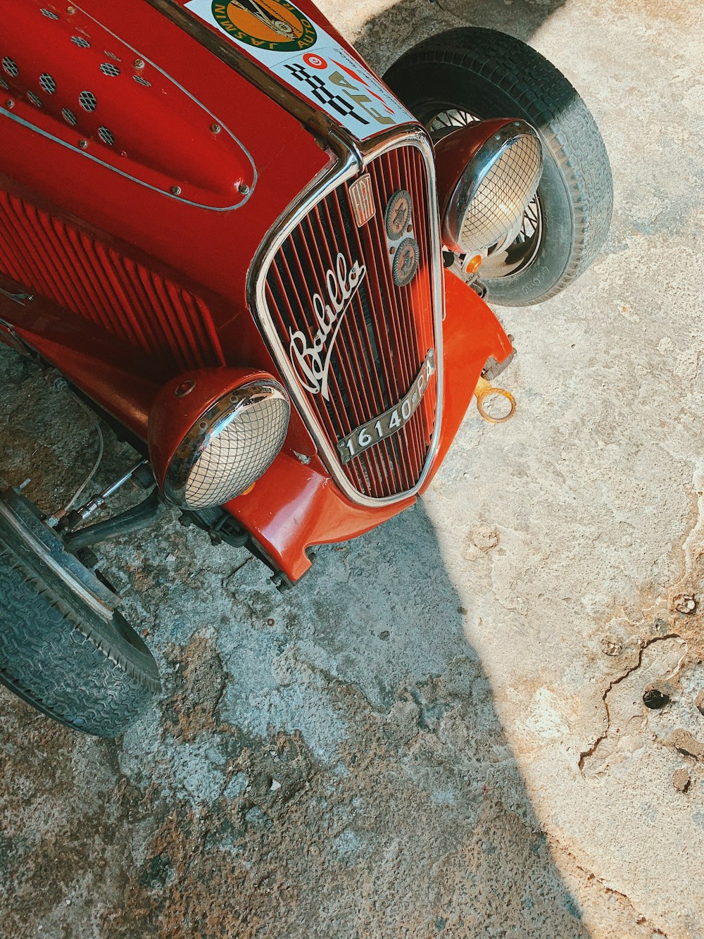 red classic car