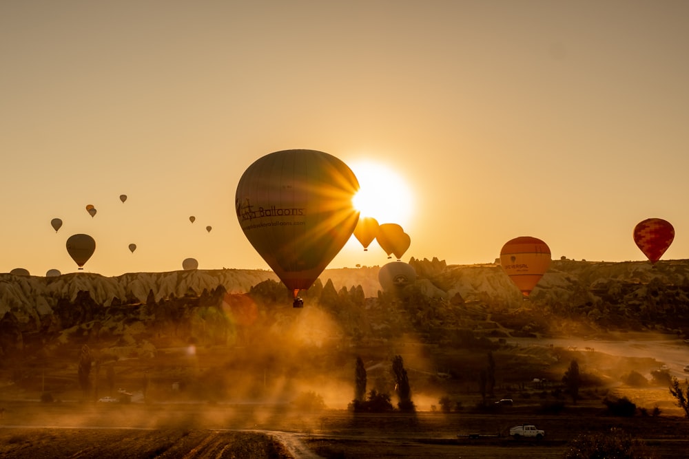 hot air balloons in flight