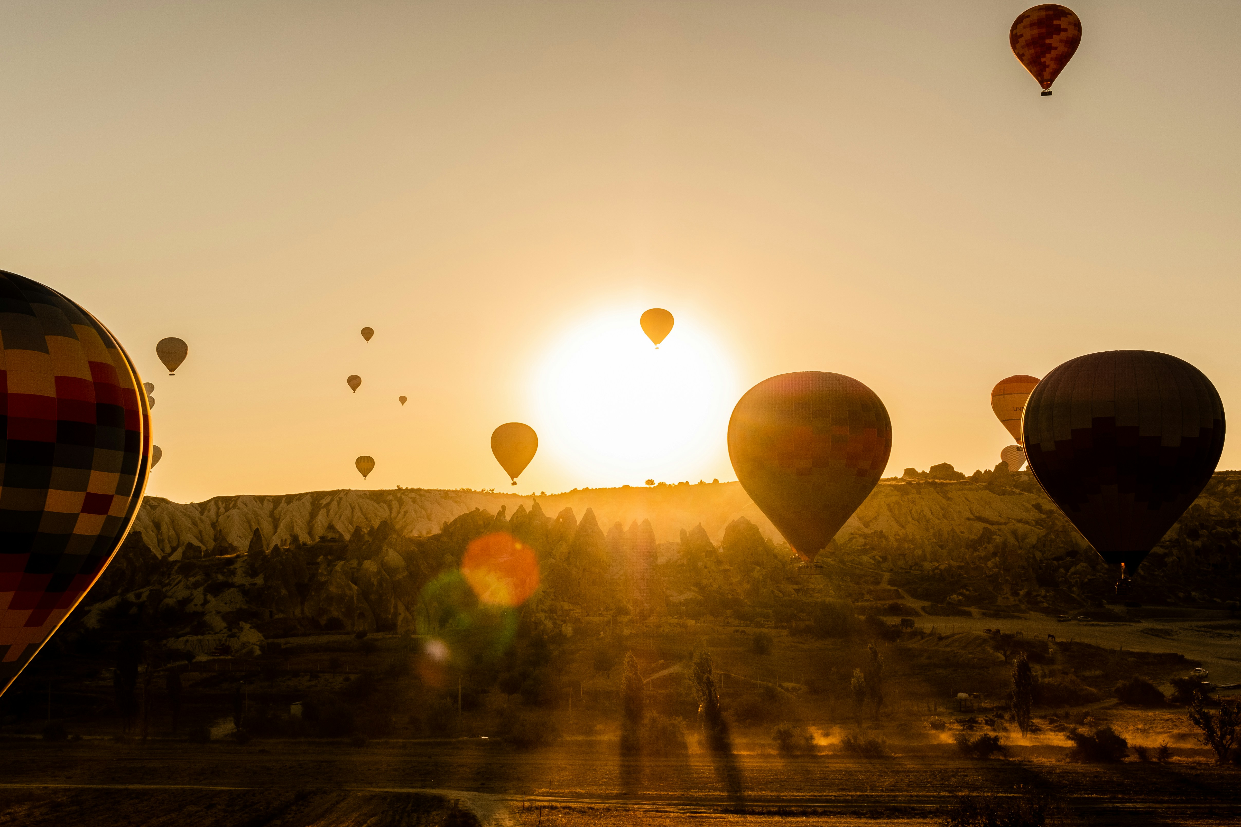 light balloons in sky