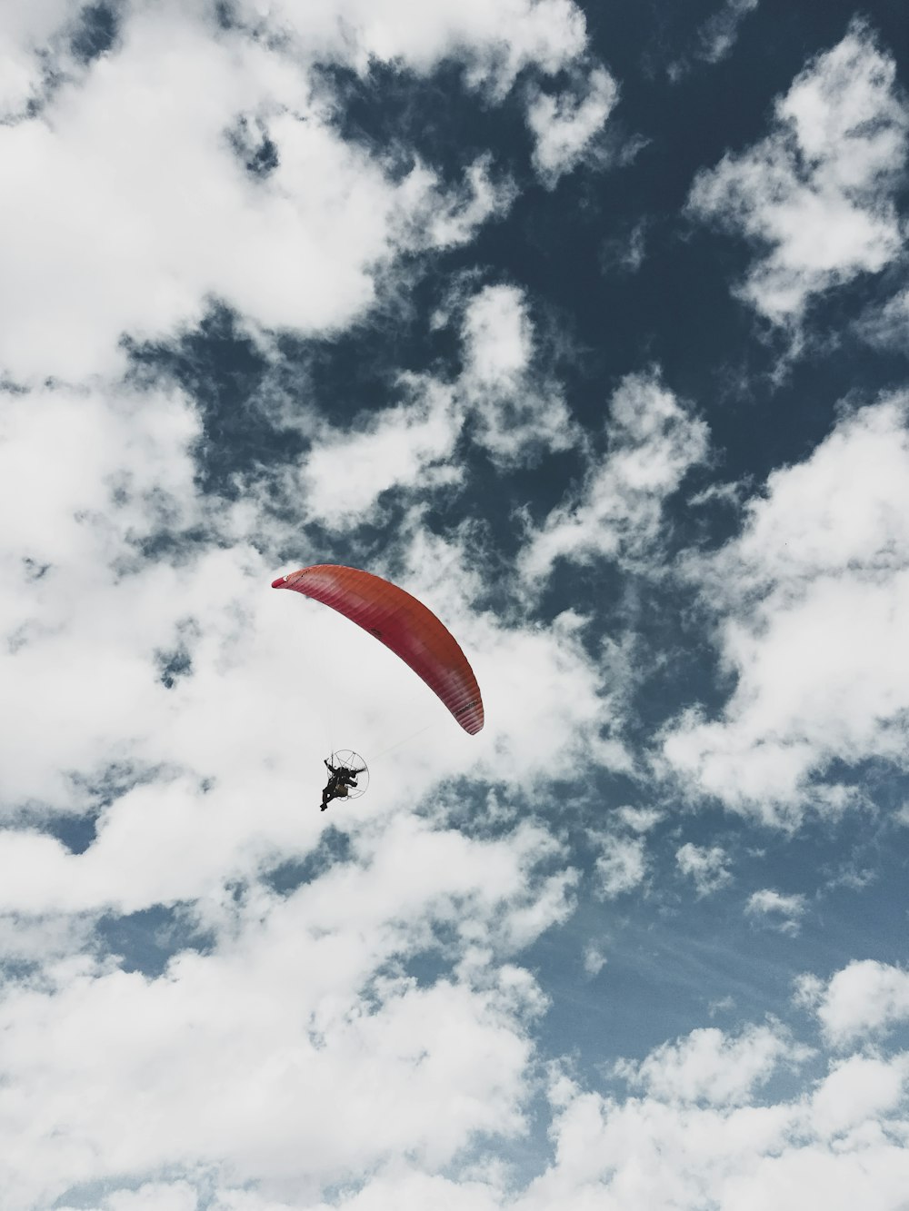 person paragliding