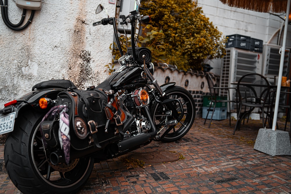 black chopper motorcycle