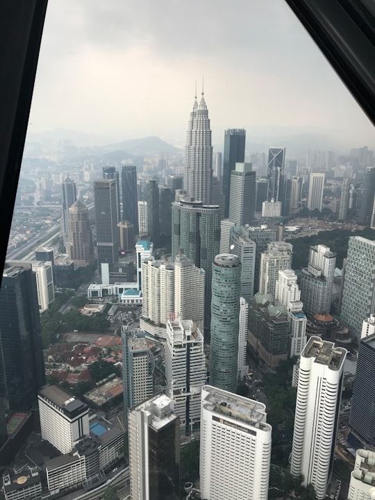aerial view of city in Menara Kuala Lumpur Malaysia