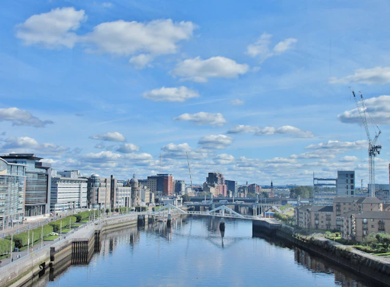body of water between high-rise building