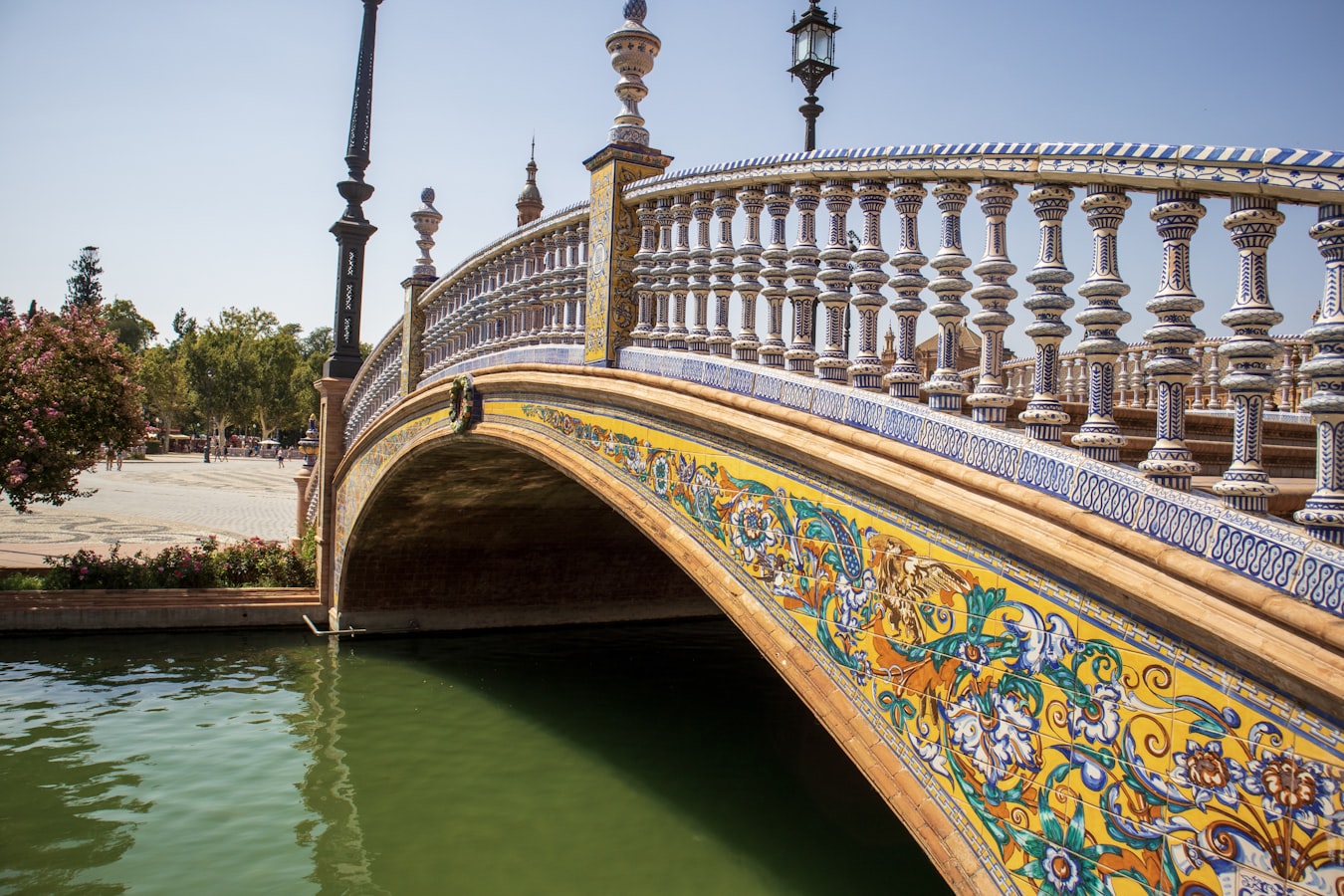 a colorful bridge in Seville, Spain