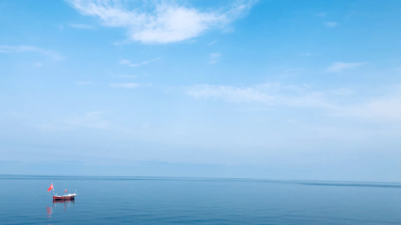 Fishing boat on the Black Sea off Akçaabat, Trabzon