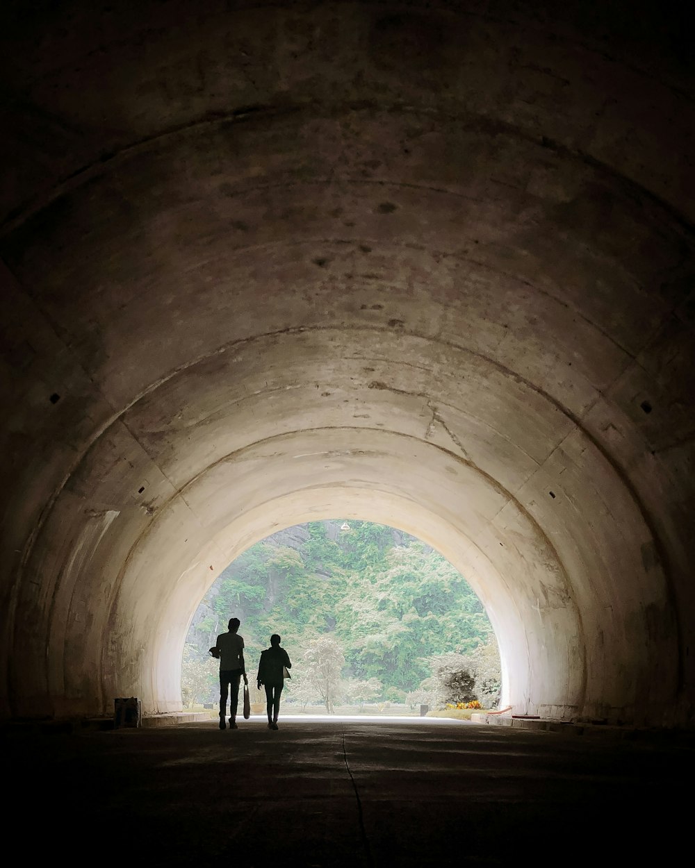 two person on the tunnel