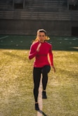 woman exercising on field
