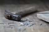 claw hammer and nails