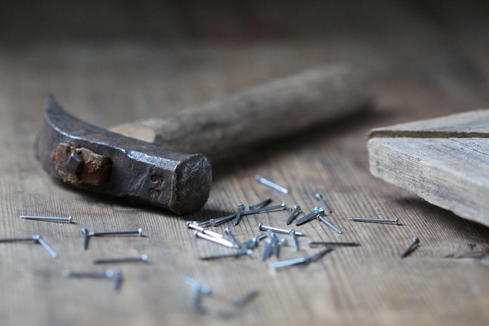 claw hammer and nails