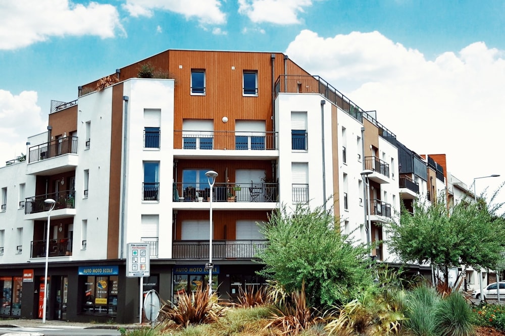 white and brown building