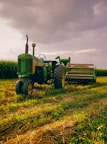 green and yellow tractor