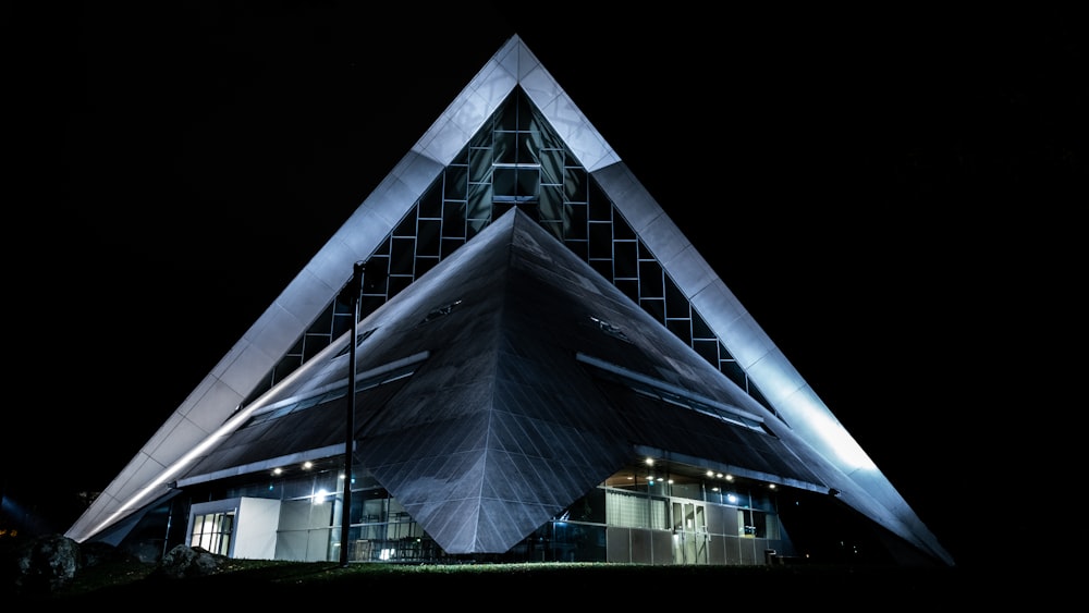 lighted triangular landmark