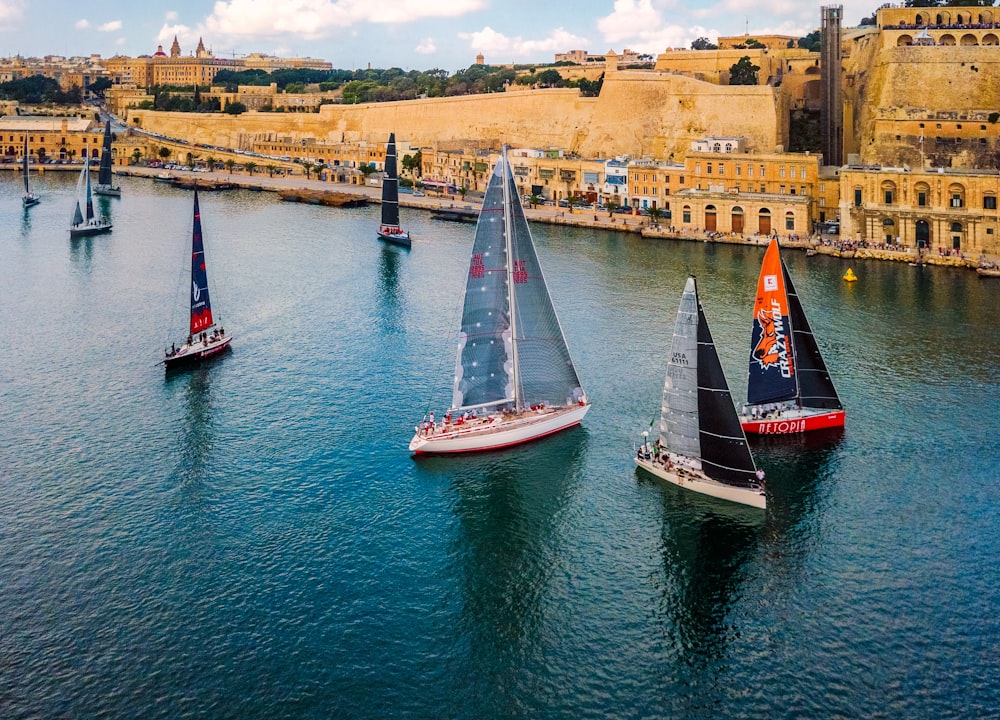 boats on ocean