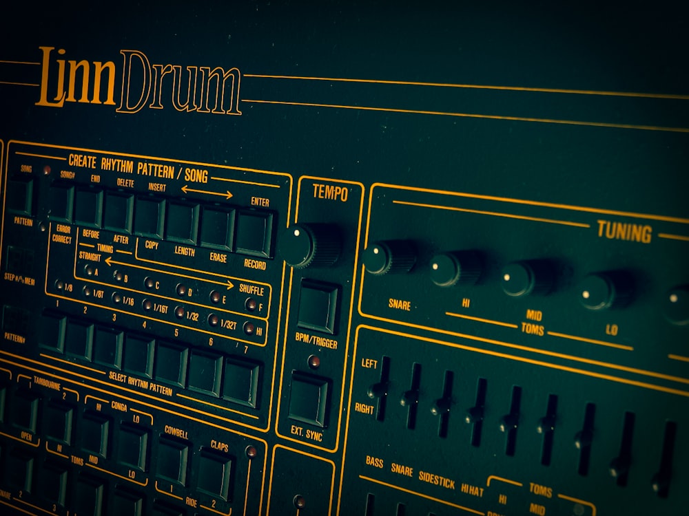 close view of Linn Drum machine