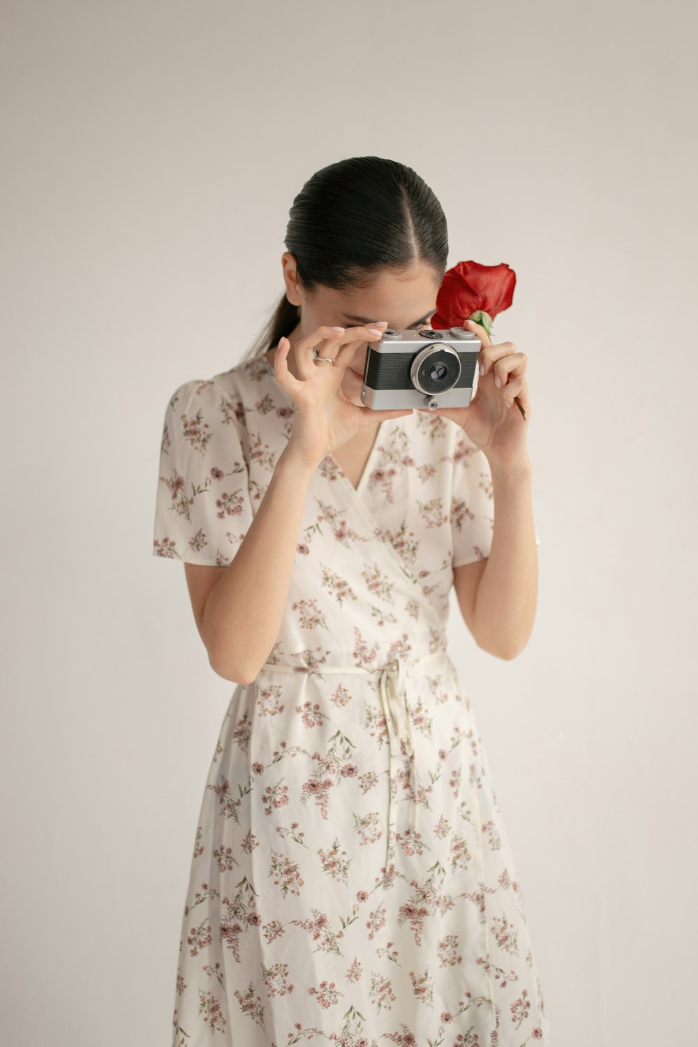 woman holding camera