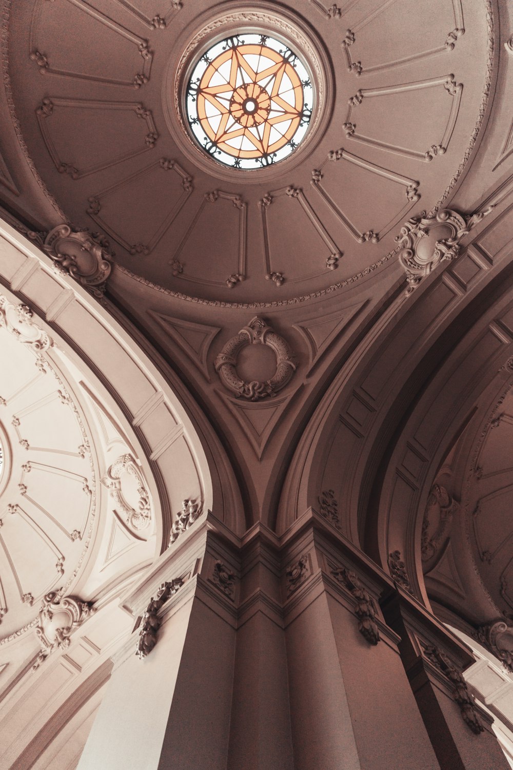 low angle view of Gothic wall and ceiling design