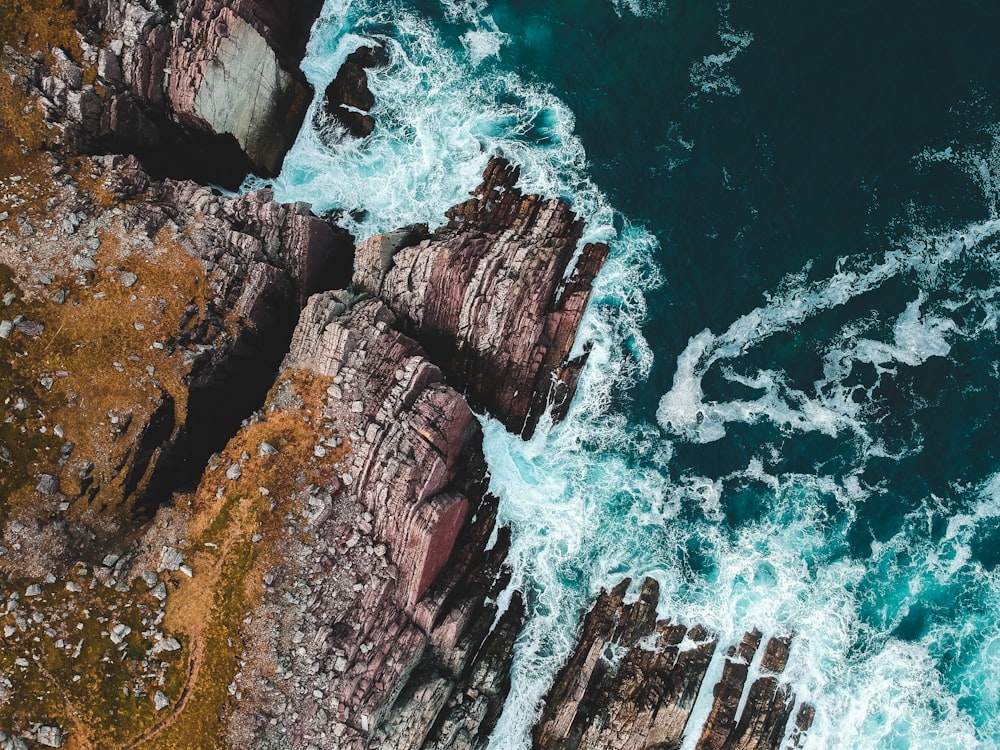 rock formation near body of water