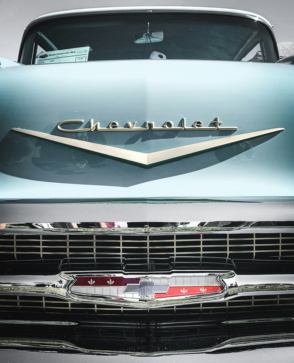 vintage blue Chevrolet vehicle